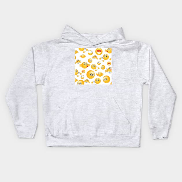 Emoji Pattern 1 Kids Hoodie by B&K